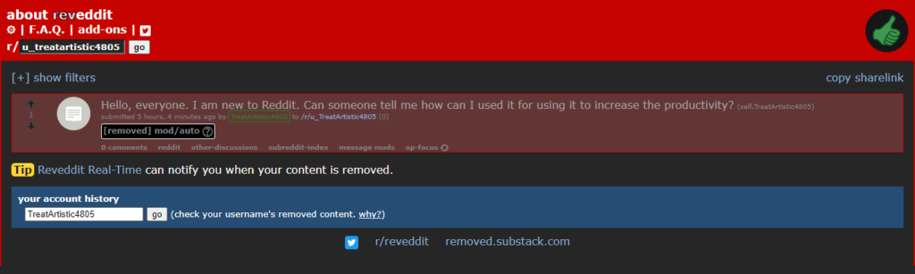 Recover Deleted Reddit Posts