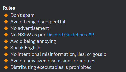 Discord server Rules